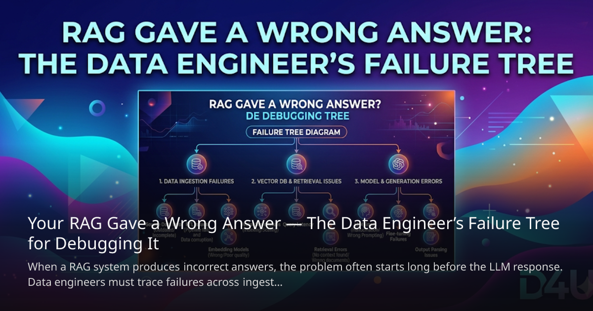 Your RAG Gave a Wrong Answer — The Data Engineer’s Failure Tree for ...